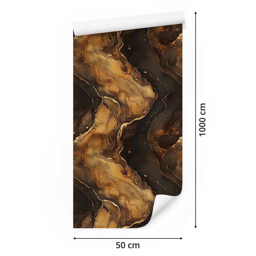 Ink Rust, Gold and Ochre Wallpaper for Living Room and Bedroom 50x1000
