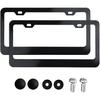Mandark 2 Stück Kohlefaser Kennzeichenhalter für Autos, Aluminium Kfz-Kennzeichenhalter mit Schrauben, Rostfrei US-Standard Fahrzeug Vorne Hinten