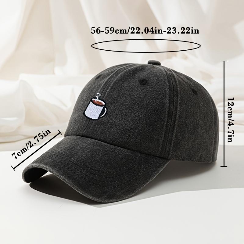 Baseball cap retro washed casual hat cup embroidered curved hip hop hat adjustable running fishing hat