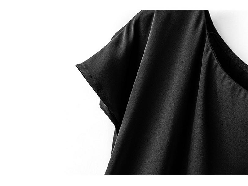 Women's Loose Silk Mulberry Short-Sleeve T-Shirt - Korean Style Sleeveless Summer Top