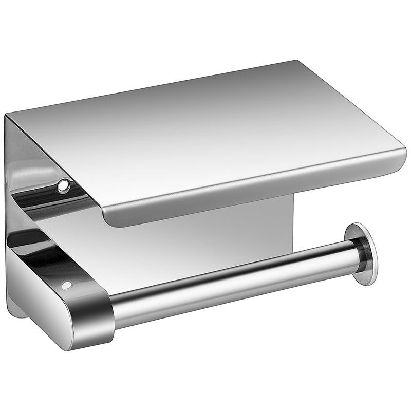 Stainless Steel Punch-Free Toilet Paper Holder for Home or Hotel Bathrooms
