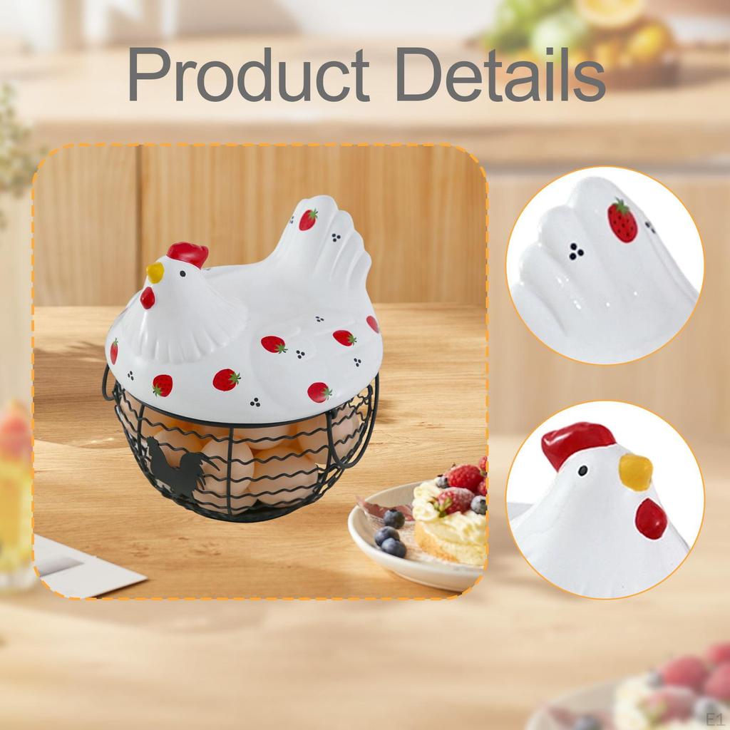 Basket, Decorative Egg Holder for Fresh Eggs, Fruit, Vegetables And Snack Storage Basket