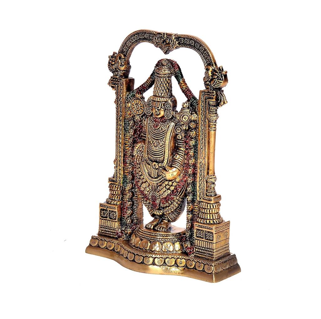 Lord Tirupati Balaji Shree Venkateswara Idol For Home Decor & Temple - 8 Inch
