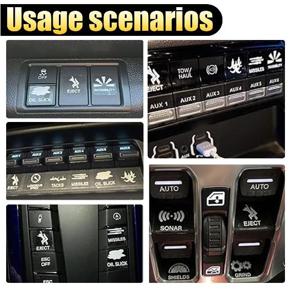 Novelty Stickers Labels for Car or Truck Unused Button, Stickers Decal for Truck, Car Switch Stickers, Car Interior Console Switch Decals, Truck