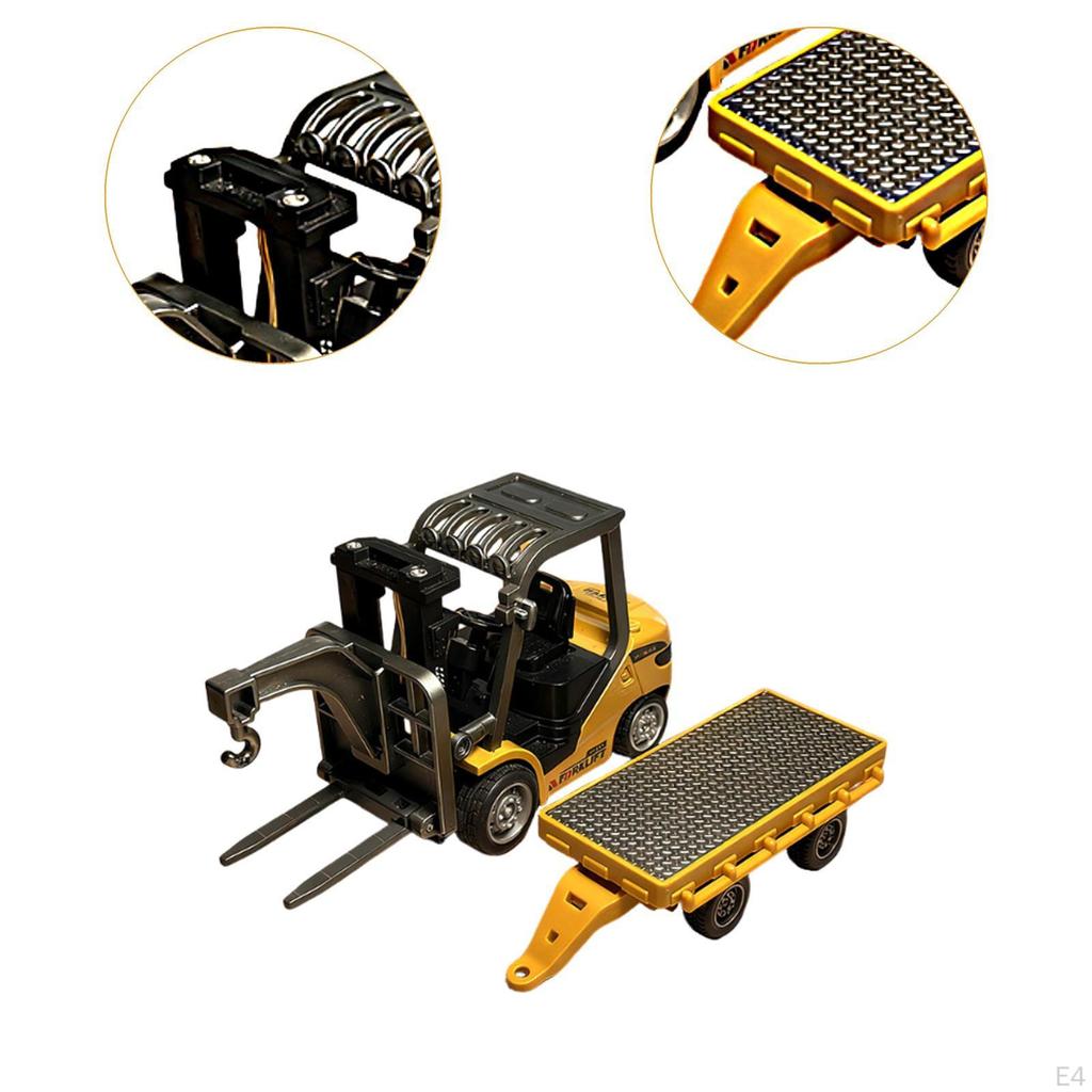 1/64 RC Gabelstapler Baustellenfahrzeug mit Sound Leichtgewichtige Stabile Metallkonstruktion Spielzeug, Mini