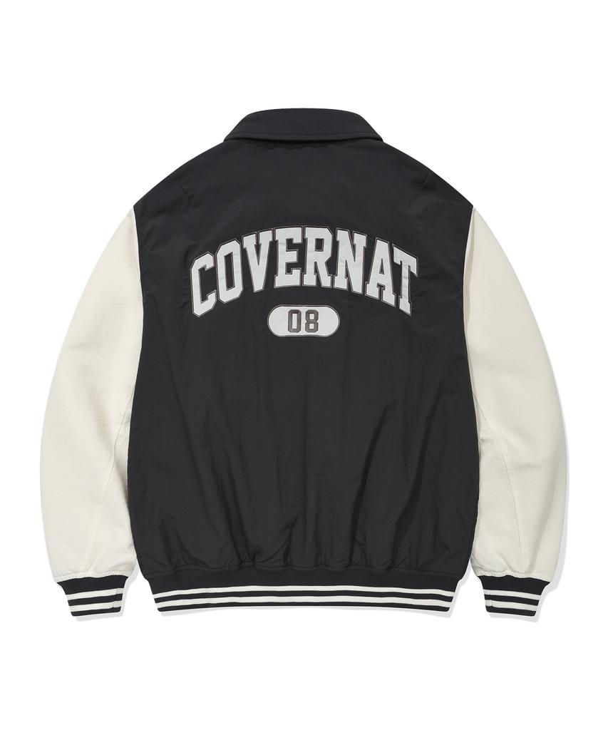 COVERNAT C-Logo Collar Varsity Jacket Charcoal