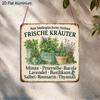 2D Flat Rustic Plant Aluminum Plaque, Wall Decor for Kitchen Cafe Farmhouse, Ideal Gift for Cooking & Gardening Lovers
