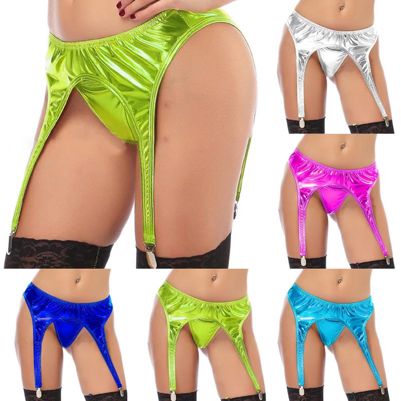

Женское эротическое белье с металлической пряжкой, нескользящий эластичный пояс с 4 ремнями, сексуальное нижнее белье