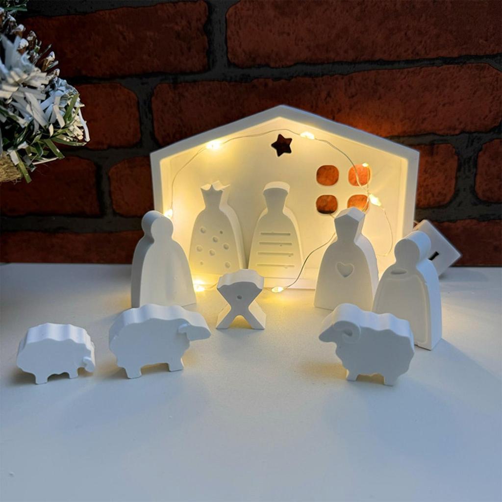 Christmas Nativity Silicone Molds Religious Jesus Mould Christmas Silicone Molds For Plaster Clay Scented Candles Halloween New