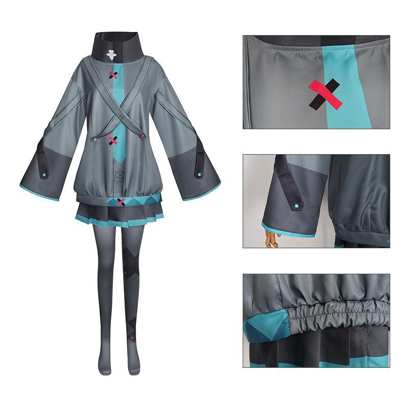 Miku Project Sekai Theater Edition Cosplay Kostüm Perücke Miku Lolita Hoodie Rock Set Damen Mädchen Alltagskleidung Halloween Kostüm