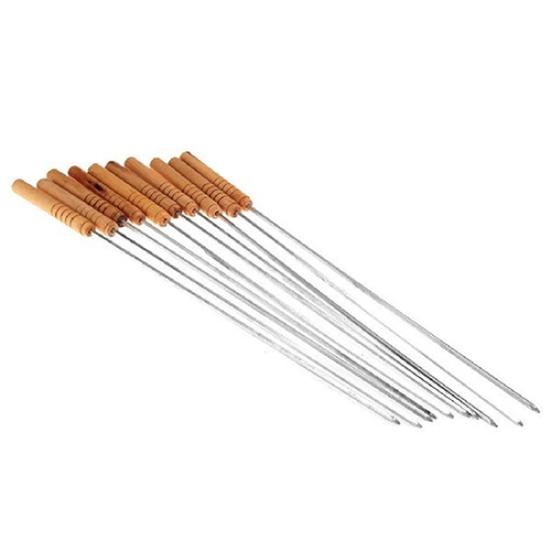 10 Stück BBQ Grill Bratnadel Bratwerkzeuge Brochette Zange Kebab Spieße