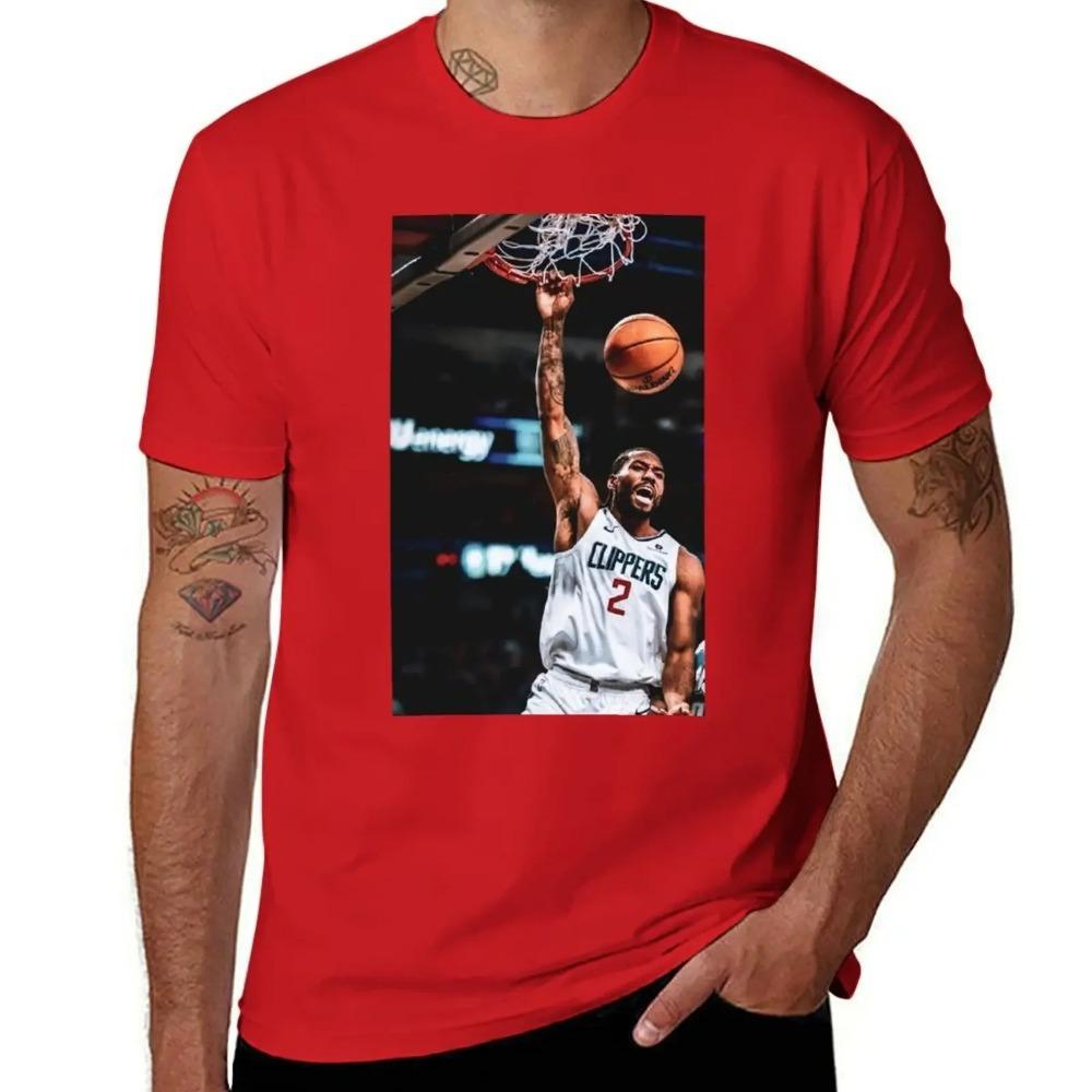 Kawhi Leonard LA Clippers Ikonischer Dunk Grafikdruck Lässiges Kurzarm NBA Basketball Streetwear T-Shirt