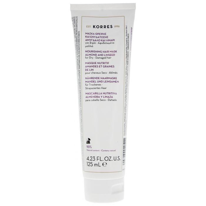 Korres Masque Capillaire Cheveux Secs Et Abimés Amandes Et Graine De Lin 125Ml