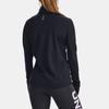 Under Armour Breathable High Collar Reflective Running Fitness Long Sleeve T-Shirt Women Tops Black 1356215-001