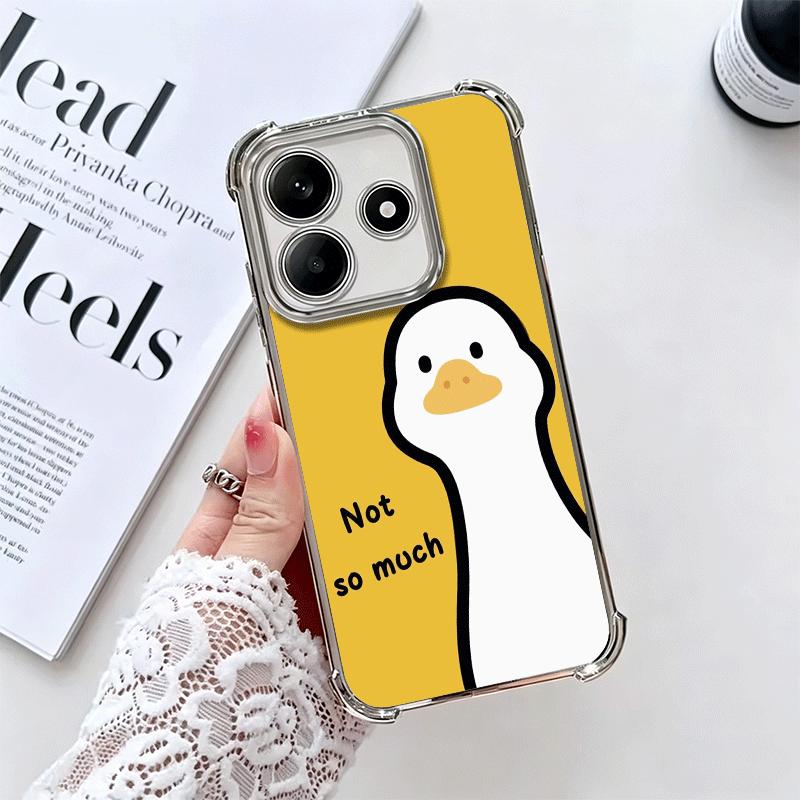 Cartoon Cute Duck Soft Phone Case For Xiaomi Redmi Note 14 15 Pro Plus 13 12 11S 11T 5G 10 9S 9 Plating Anti-Fall Fundas