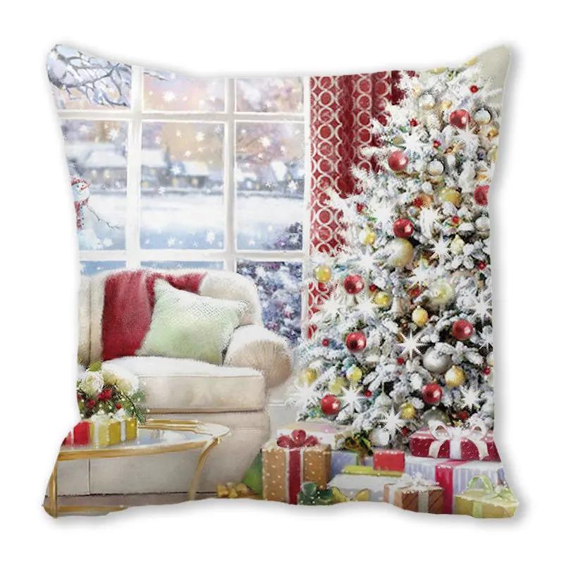 New Years Gifts Christmas Ornaments Pillow Cases Merry  Home Decorations  Cushion Covers