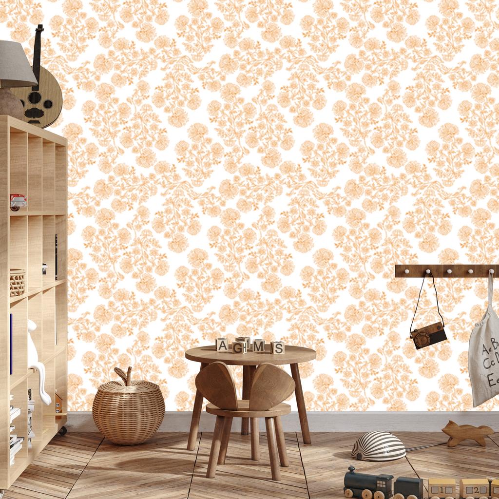 Cream Flowers Wallpaper, Clear Detail for Living Room and Bedroom 50x1000