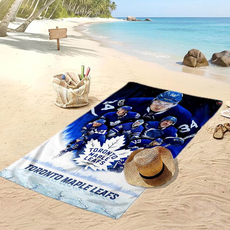 Asciugamano da Spiaggia Stampa Toronto Maple Leafs Morbido Portatile Asciugatura Rapida?Asciugamano Asciutto Per Piscina Vacanza Estiva Sport all'Aperto