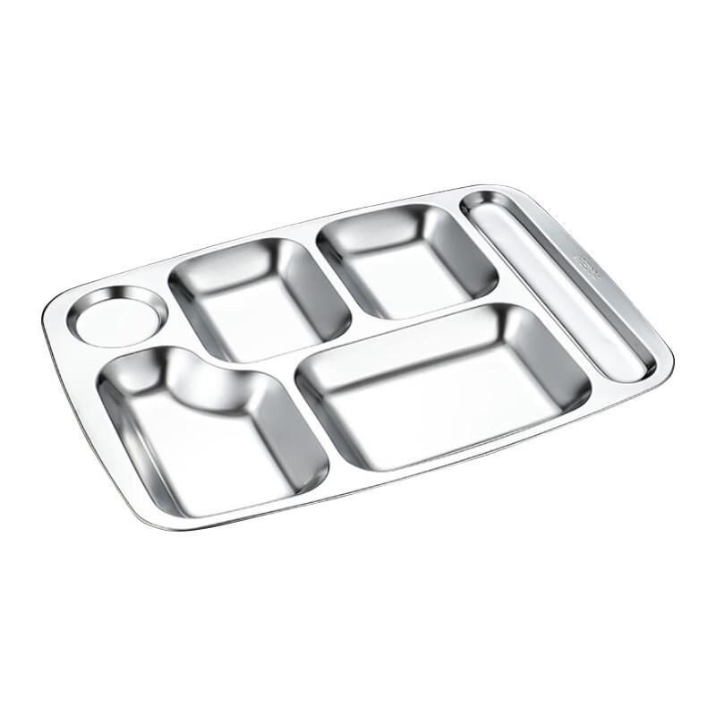 

Stainless Steel 6-Compartment Divided Lunch Tray