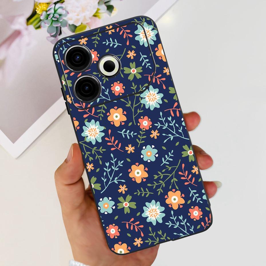 2024 Fashion Case For Tecno Pova 6 Neo Black Silicone Soft TPU Back Cover For Tecno Pova 6Neo 4G Phone Cases