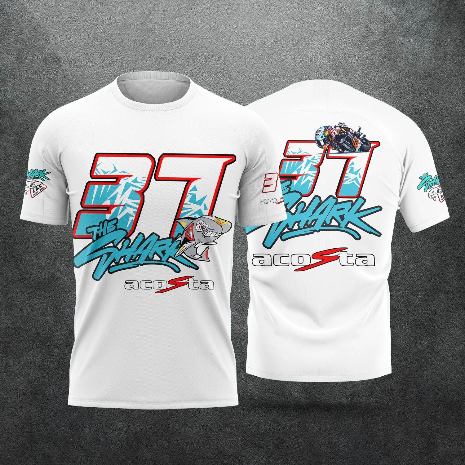 

2026 Fashion Pedro Acosta #37 The Shark MotoGP T-shirt Men s Adults Teal Green Quick Drying Casual Motorsport Racing Fan T-shirt XXL