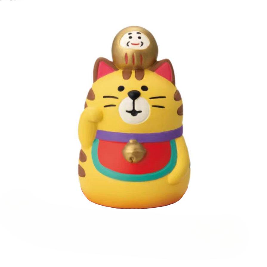 New Year Cat Mini Ornaments Lucky Cat Crafts Japanese Style Kawaii Snake Resin Figurine Creative Trendy Decorative Gifts 2025