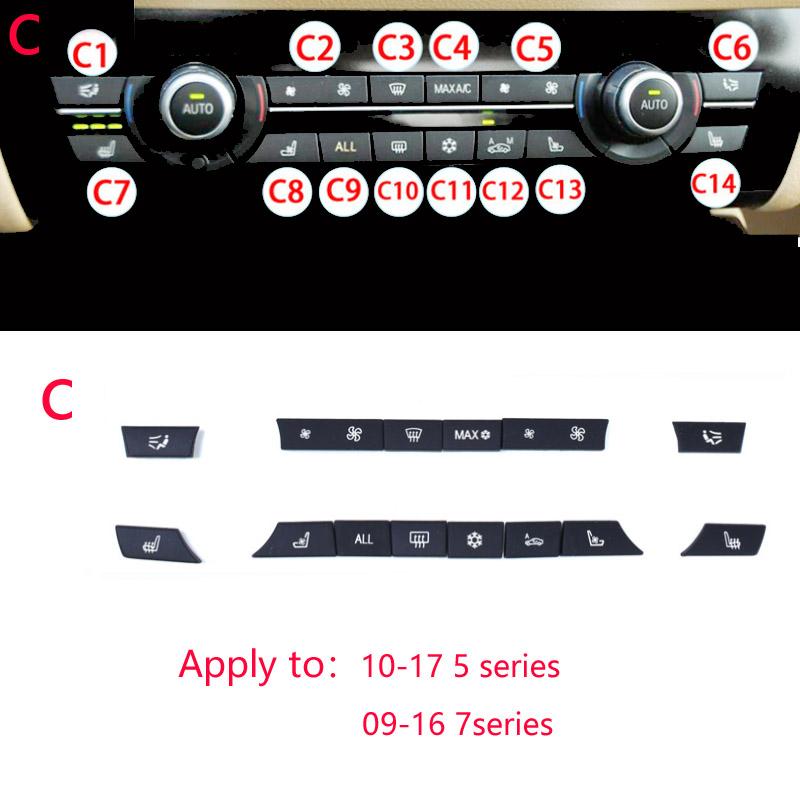 Car Heater Climate Control Fan Volume air conditioning Button Fan Button Cap Cover Replacement for BMW F10 F11 F02 F06 F07