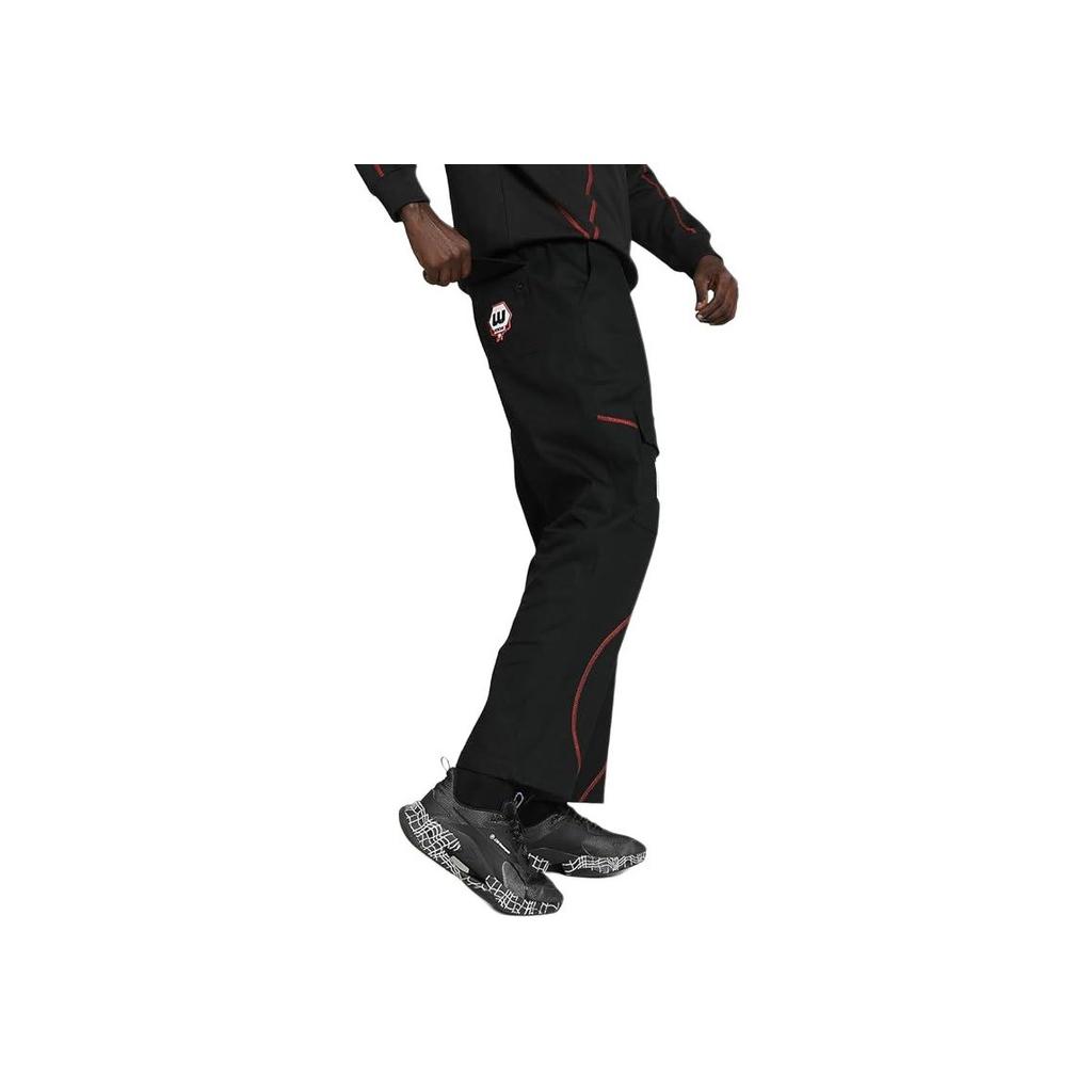 Puma X BMW MMS Garage Crew Pants With Stripe Logo Design Unisex Bottoms Black 621028-01