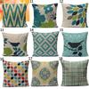 Talos Home Decor Vintage Geometric Flower Cotton Linen Throw Pillow Case Cushion Cover