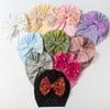 New children's hats, solid color bow baby pullover hats, summer breathable baby caps