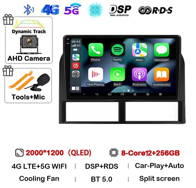 Android 14 Carplay Wifi+4G Car Radio For Jeep Grand Cherokee II WJ 1998-2001 2002 2003 2004 Multimedia Video Player GPS Stereo