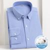 Nuova Camicia da Uomo in Cotone di Alta Qualità Business Casual Bottoni Collo a Punta Manica Lunga Traspirante Tasca Oxford Quadretti Camicia da Lavoro