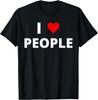 I Love People Graphic Print Cotton Short Sleeve T-Shirt Casual Daily Crewneck Tee