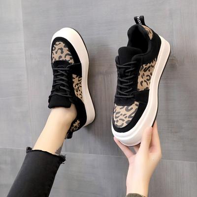Fashion Leopard Print Ladies Footwear Spring Autumn High On Platform Trends 2024 Women's Shoes Korean New Offers Cheap Casual Arrival In