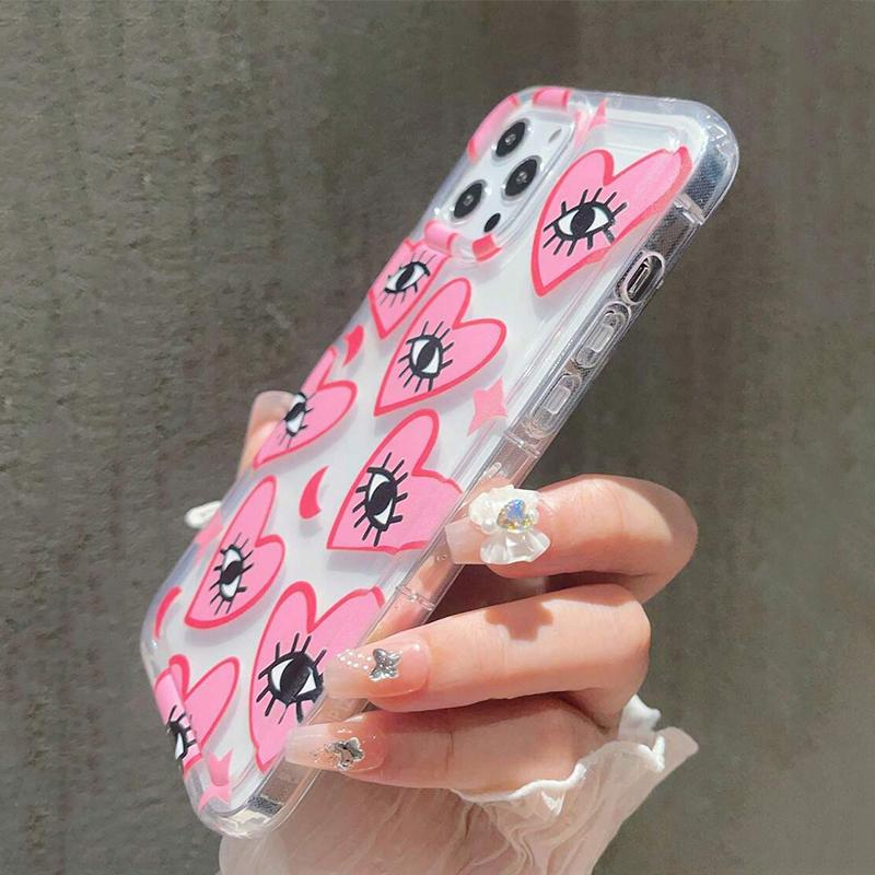 Clear Soft Phone Case For iPhone 17 Air 16E 14 15 16 Pro Max Case iPhone 13 11 12 Pro Max 7 8 Plus SE2 Shockproof Eyes Cover