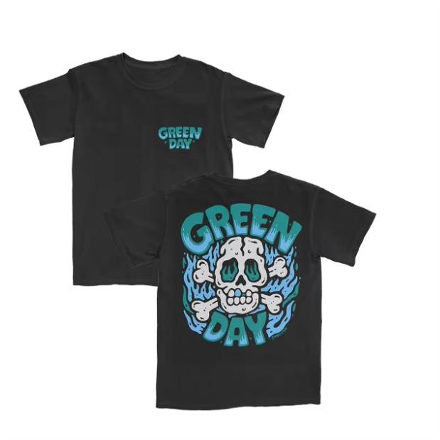 Green Day Punk Rock Band Printed Pure Cotton Tshirt for Men and Women Oversized Casual Ventilate Summer Short Sleeved Tshirt