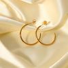 Minimalist Stainless Steel Hoop Earring Trendy Metal Big Hoop Earrings Geometric Round Fashion Popular Jewelry