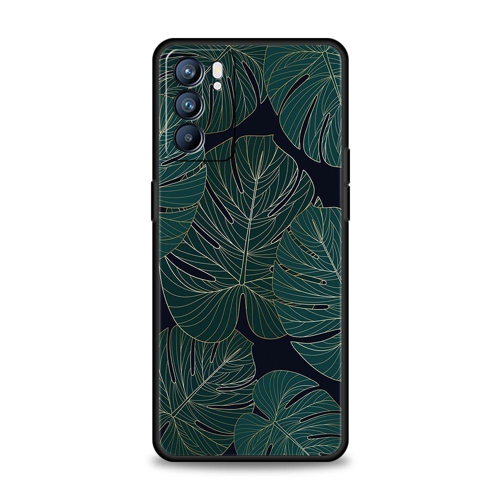Leaves Monstera Green Phone Case For Oppo Reno14 Reno13 Reno12 11 F 10 Find X5 X9 Pro A54 5G A53 A52 A9 A78 4G A79 A80 A98 Cover