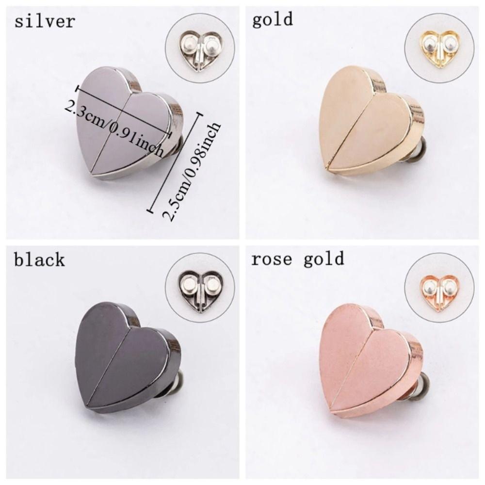 8PCS Heart-Shaped Magnetic Curtain Buckle Anti-Slip Detachable Snap Hooks Hotel Privacy Protection