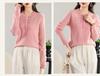 Mengyi Autumn/Winter Women's Wool Sweater: Half-Zip, Round Neck, Hollow Knit, Loose-Fit Versatile Base Layer