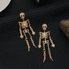 Punk Style Skeleton Pendant Earrings Shiny Halloween Party Jewelry  Festival Jewelry