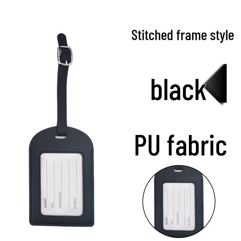 Available: Thickened PU Leather Luggage Tag - Horizontal/Vertical Flap with Pocket and Buckle, Includes Signature Paper.