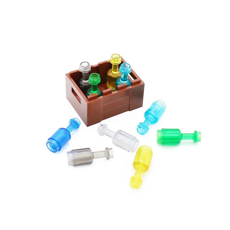 Non-Toxic 10Pcs/Set Moc Accessories Perfume Wine Bottle Glass Bottles Educational Toys For Children Model Building Blocks Kids Gifts Parts