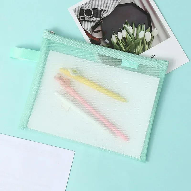 1pc Document Bag Folder for Documents Capacity A4 Zipper File Pocket Storage Organizer Office School Supply Waterproof