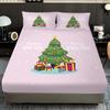 3pcs pink Christmas tree print coreless bed sheet set multiple sizes soft bed cover bedroom bedding decoration machine washable