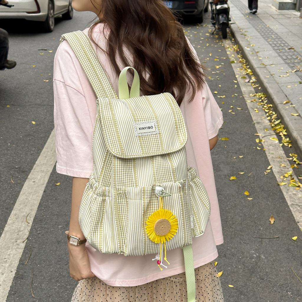 Schoolbag1011 Korean version backpack women's leisure versatile campus high value large beginner commuting outdoor travel small schoolbag