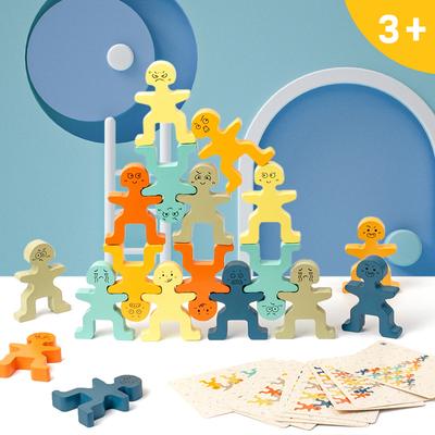 Kinder Holz Niedlicher Bösewicht Stapel Musik Baustein Baby Balance Stapeln Hoch Tischspiel Puzzle Spielzeug