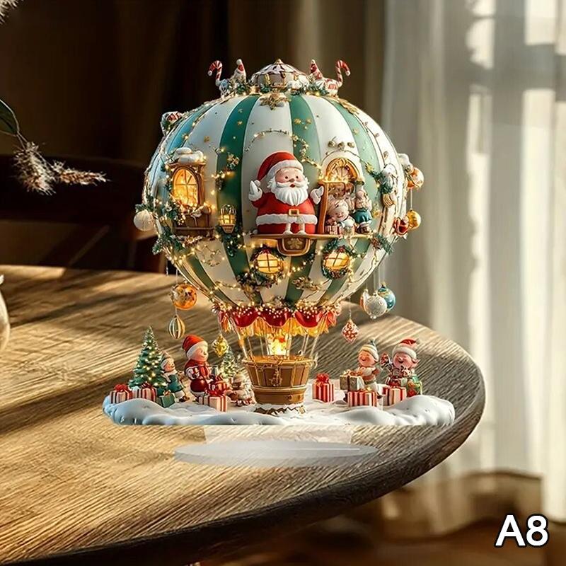 

2D Плоский Акриловый Рождественский Декор для Стола с Основанием Снеговик Дом Вращающаяся Карусель Дизайн Для Дома Офиса Внутри/Снаружи as the picture