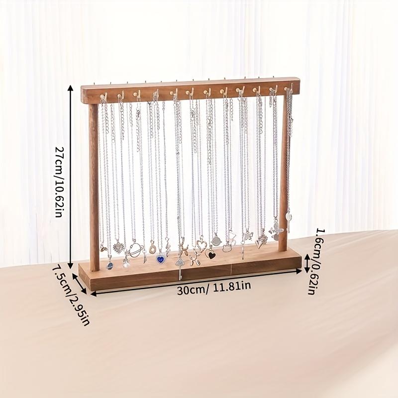1pc Jewelry Display Stand with Sturdy Wooden Base - Organizer for Necklace, Earrings, Bracelets - Elegant Beams - Perfect for Home