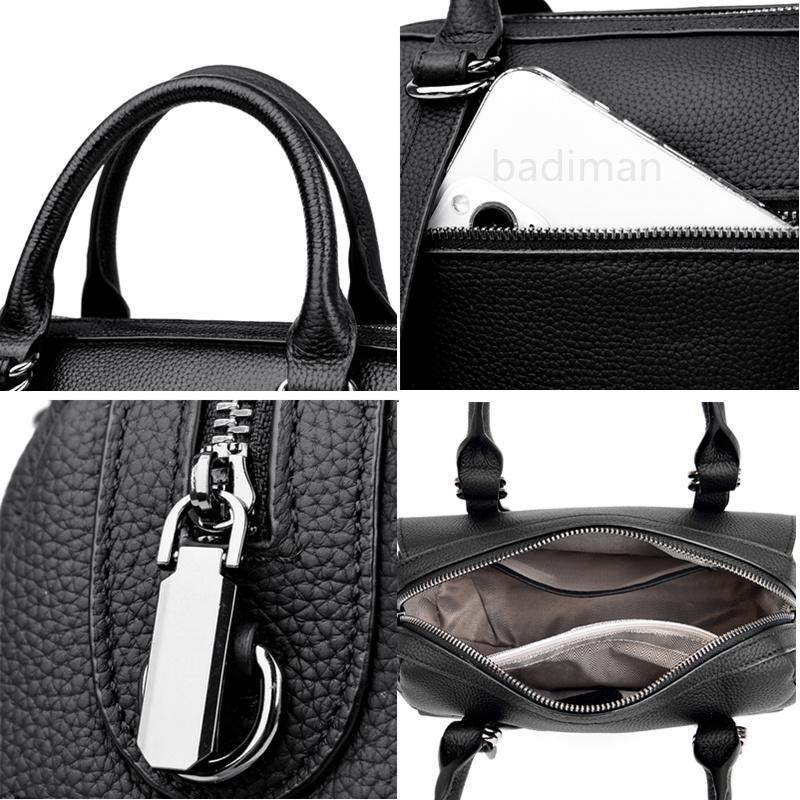 Mode Effen Kleur Echt Leer Schouder Crossbody Tas voor Dames Hoge Kwaliteit Koeienleer Handtas Luxe Vrouwen Messenger Tas